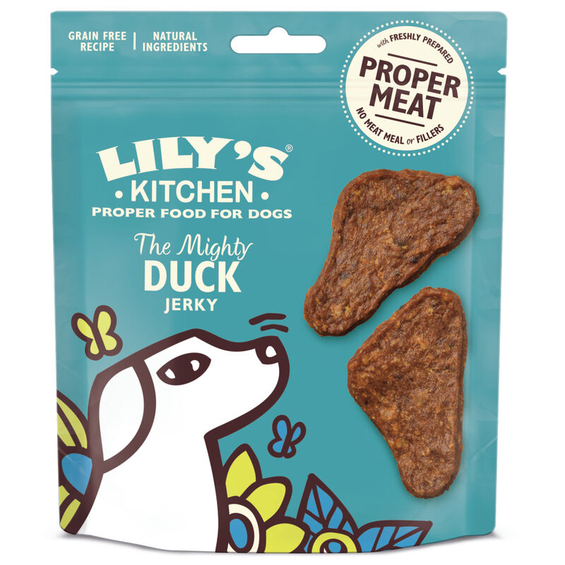 Lily's Kitchen Dog Adult Snack The Mighty Duck Mini Jerky, Striscette di Anatra 70 gr