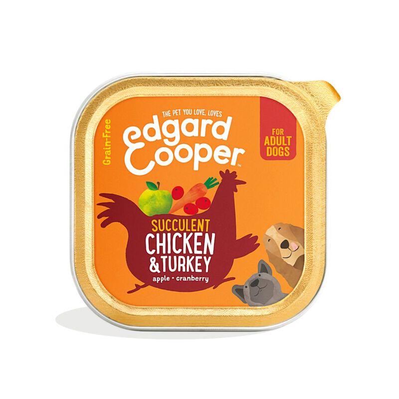 Edgard & Cooper Dog Adult Selvaggina, Pollo e Agnello 100 gr x 6