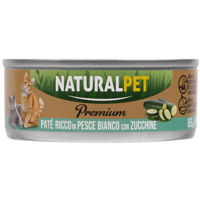 Naturalpet Premium Cat paté al pesce bianco con zucchine 85gr