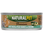 Naturalpet Premium Cat paté al pesce bianco con zucchine 85gr image number 0