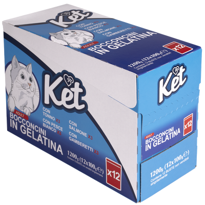 Ket Cat Adult Bocconcini in gelatina con pesce Multipack 100grx12 pz