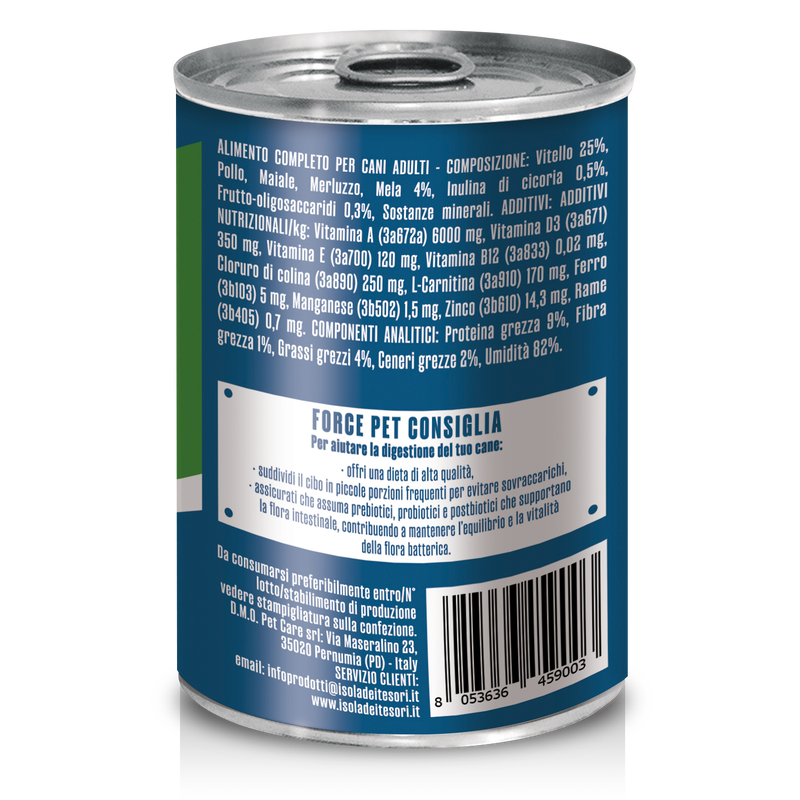 Forcepet Dog Adult Digestive macinato con vitello 400gr