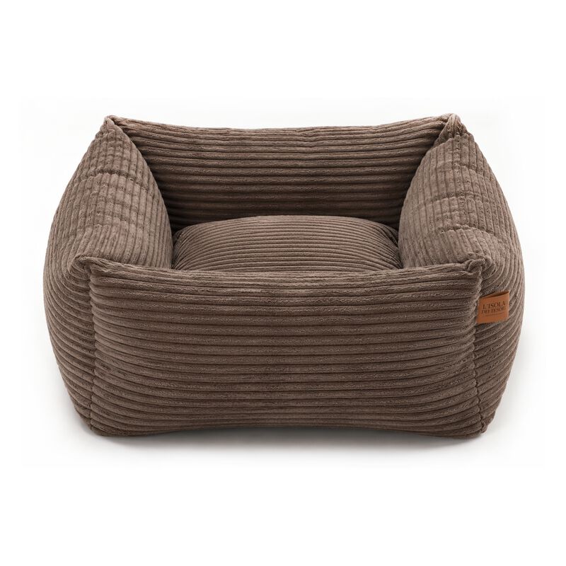 L'Isola dei Tesori Cuccia Relax Quadrata per cani e gatti Marrone 50x50x20 cm