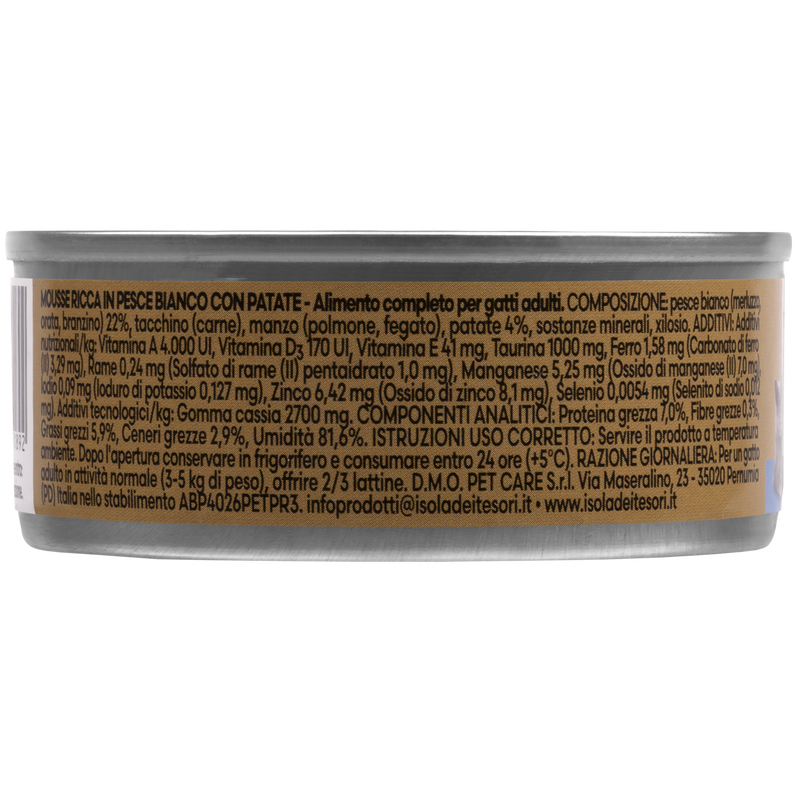 Naturalpet Premium Cat Mousse al Pesce bianco con patate 85gr