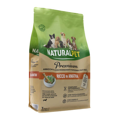Naturalpet Premium Dog Adult Mini ricco in Anatra 3 kg