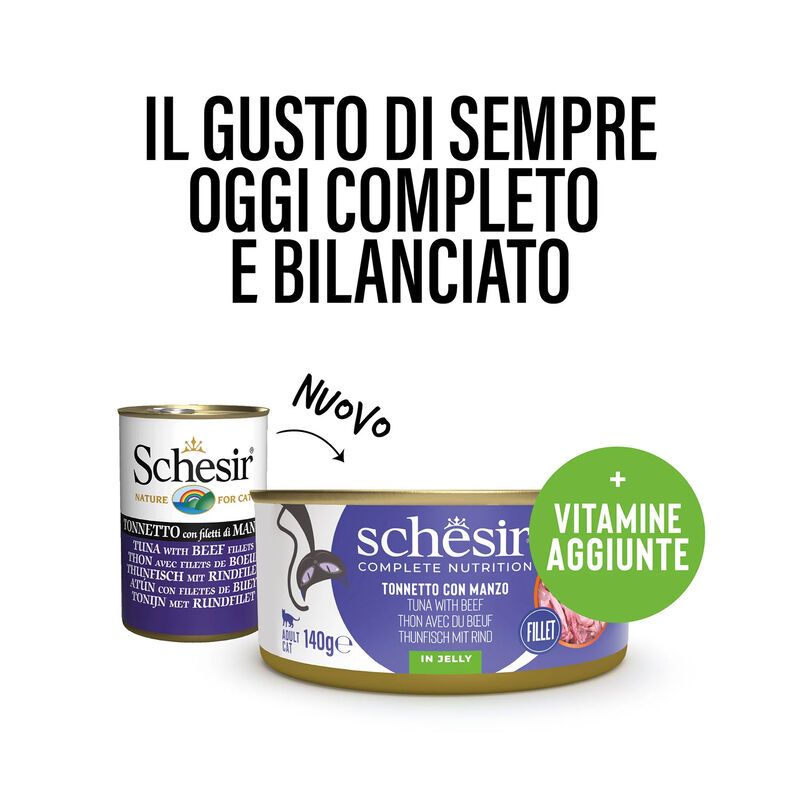 Schesir Cat Adult Tonno con manzo in jelly 140g