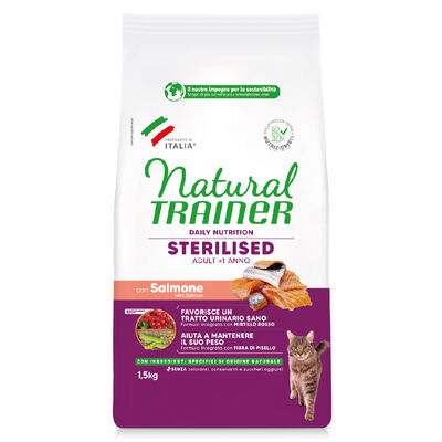 Natural Trainer Cat Adult Sterilised Salmone 1,5 kg