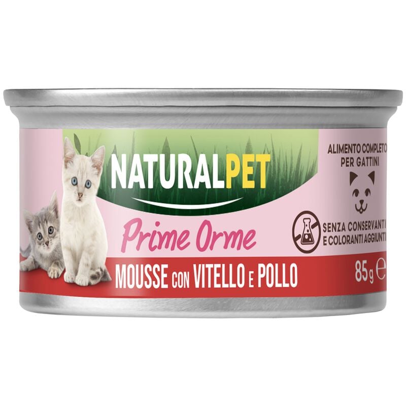 Naturalpet Prime Orme Kitten Mousse con Vitello e Pollo 85gr