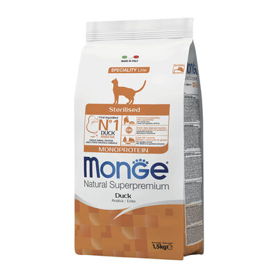 Monge Natural Superpremium Monoprotein Cat Adult Sterilised Anatra 1,5 kg