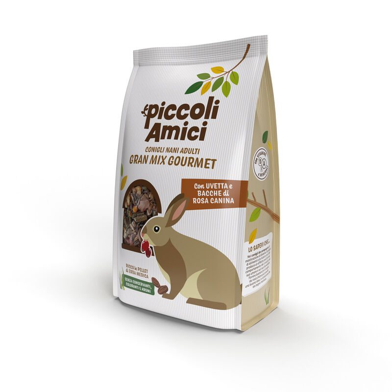 Piccoli Amici Gran Mix Conigli Nani Adulti con uvetta e bacche di rosa canina 2,5 kg