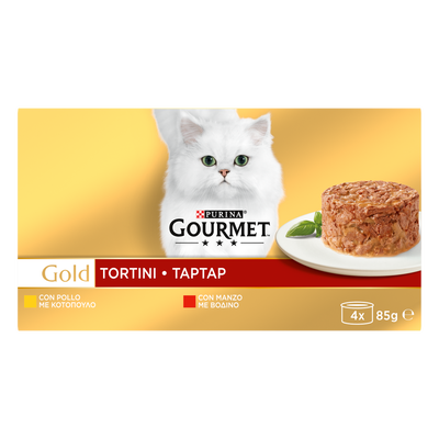 Gourmet Gold Cat Tortini con Manzo e Pollo 85grx4pz