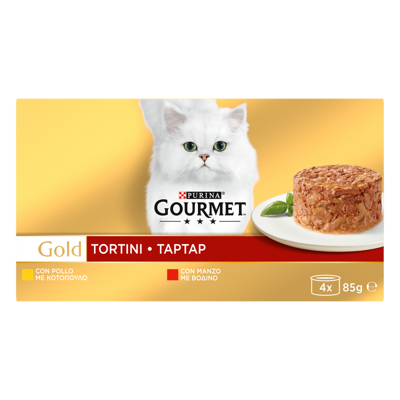 Gourmet Gold Cat Tortini con Manzo e Pollo 85grx4pz