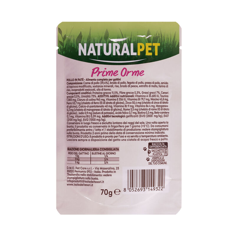 Naturalpet Kitten Patè Pollo 70g