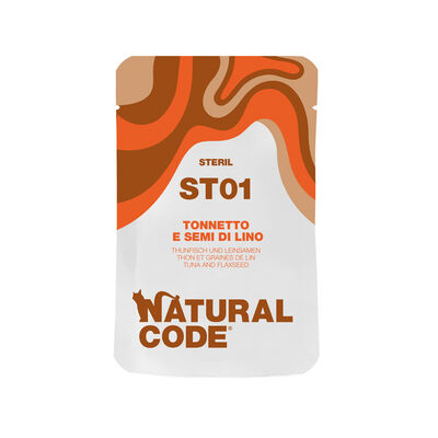 Natural Code Cat Steril 01 Tonnetto e Semi di Lino busta 70g