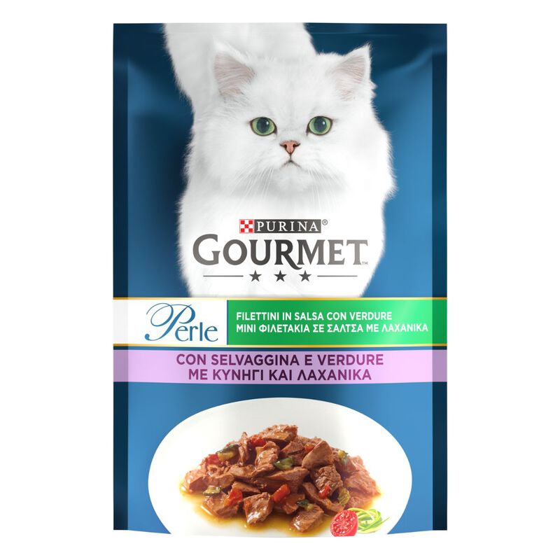 Gourmet Perle Cat Adult Filettini in Salsa con Selvaggina e Verdure 85 gr