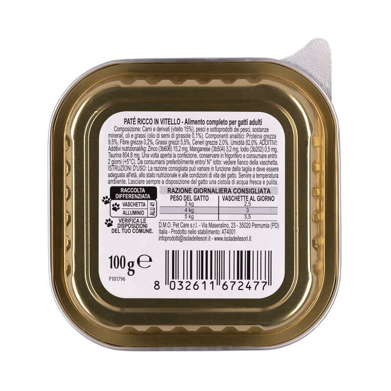 Naturalpet Cat Adult Paté ricco in Vitello 100gr