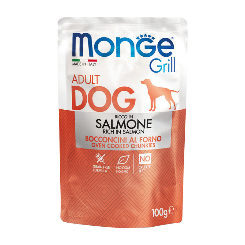 Monge Grill per cani adulti Bocconcini Ricco di Salmone 100 gr