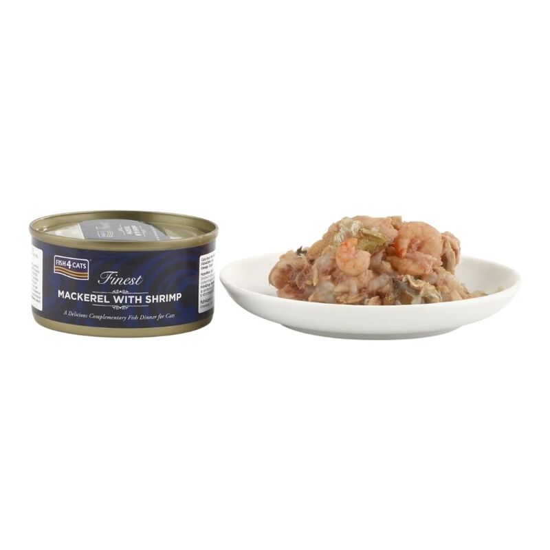 Fish4Cats Finest Cibo Umido per gatti Sgombro e Gamberetti 70 gr