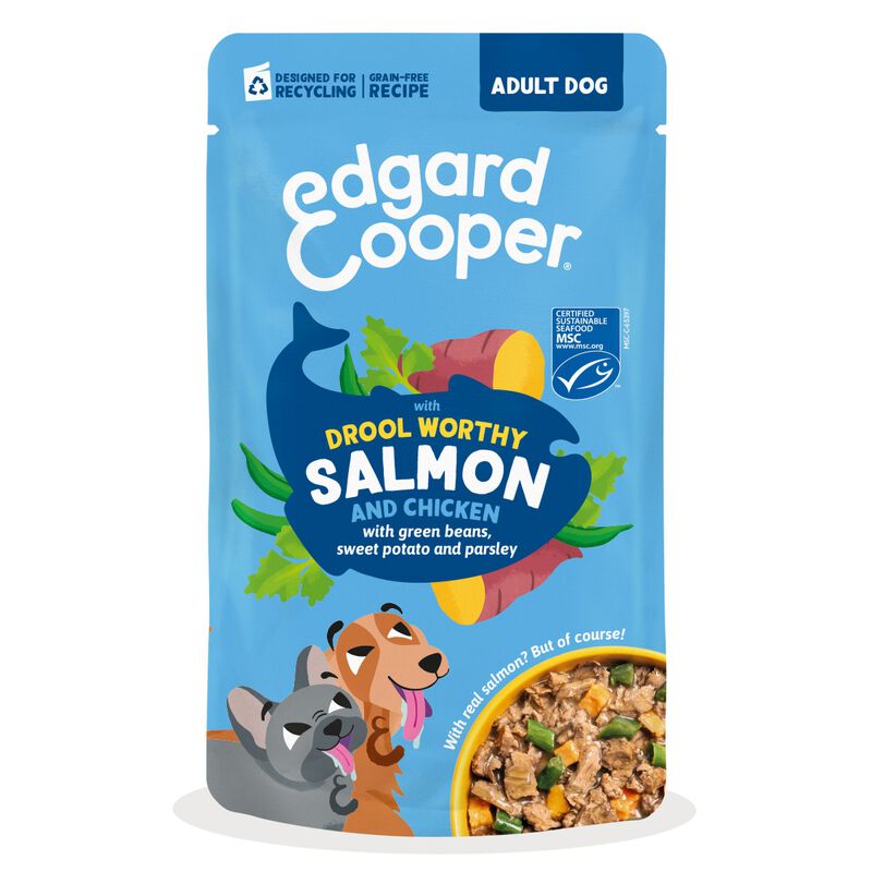 Edgard & Cooper bocconcini per cani adulti Salmone e pollo 150 gr