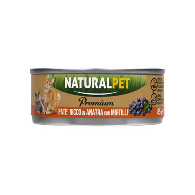 Naturalpet Premium Cat Adult Paté ricco in Anatra con mirtilli 85gr