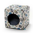 Leo Pet Cuccia Cubo per gatti Blue Circles 40x40x40 cm