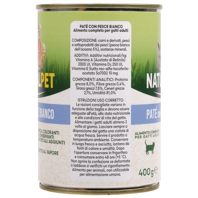 Naturalpet Cat Adult Paté Pesce Bianco  400 gr