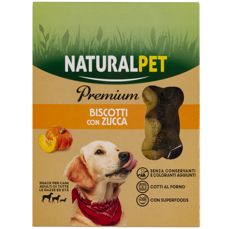 Naturalpet Premium Dog Adult Biscotti con Zucca 200 gr