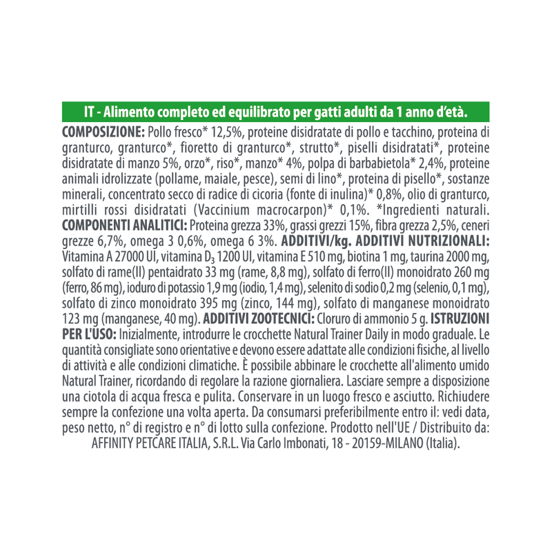 Natural Trainer Cat Adult Manzo 300gr