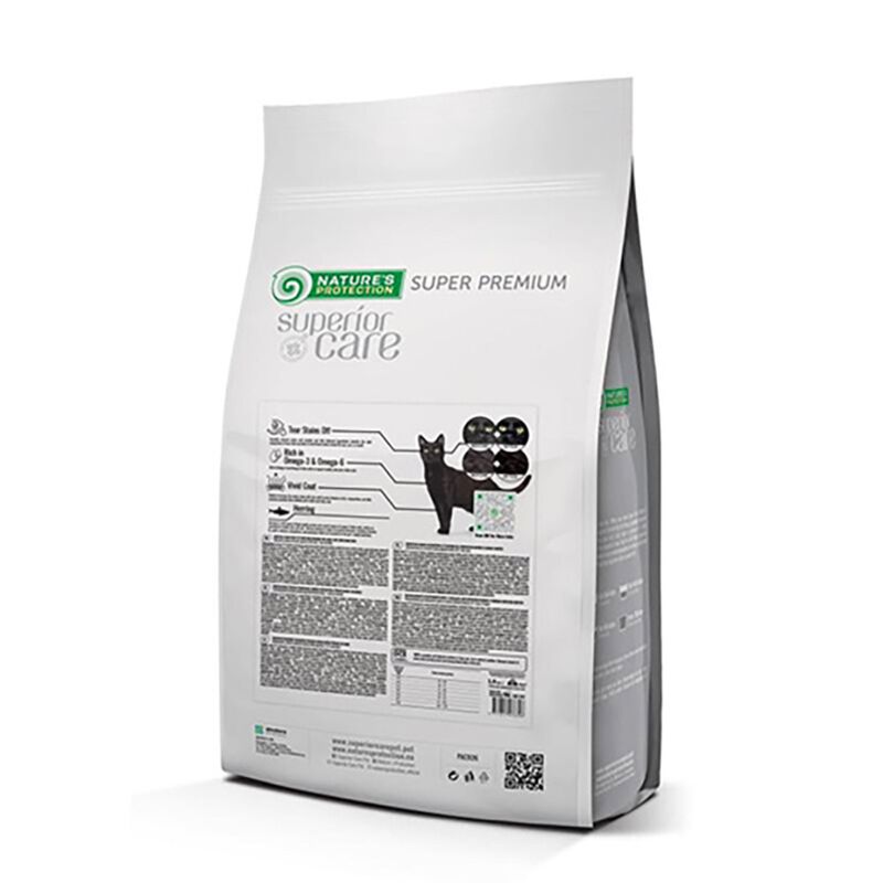 Nature's Protection Superior Care Cat Adult Pelo Scuro con Aringa 1,5 kg Grain Free
