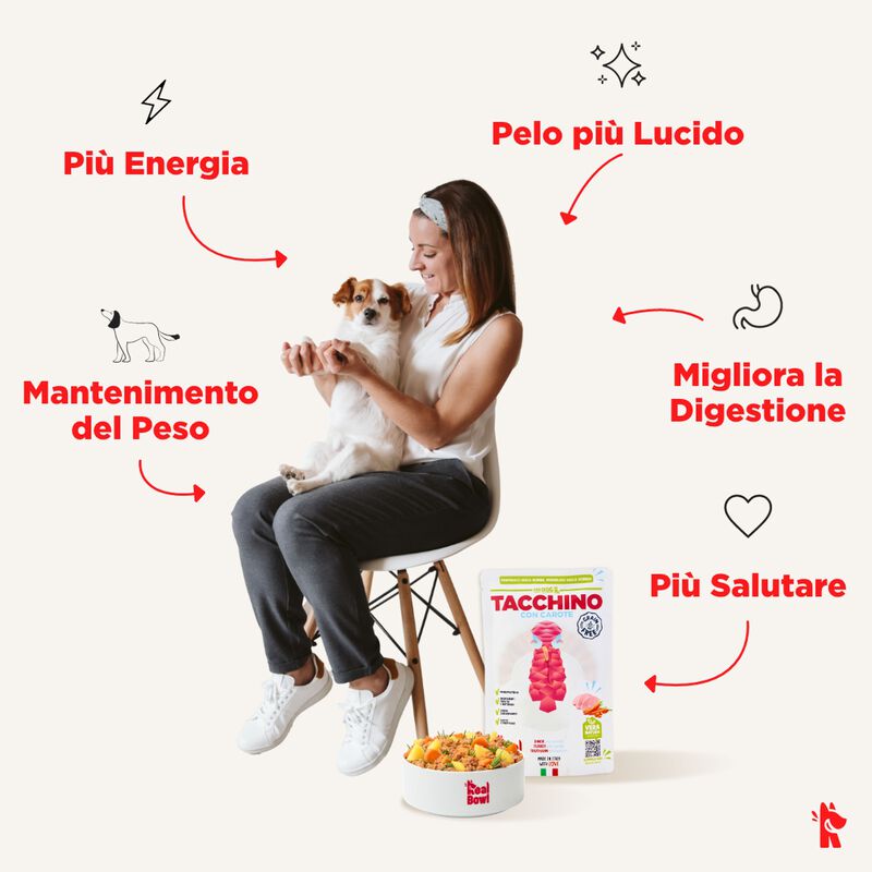 Real Bowl Cibo umido per cani adulti Tacchino 400 gr