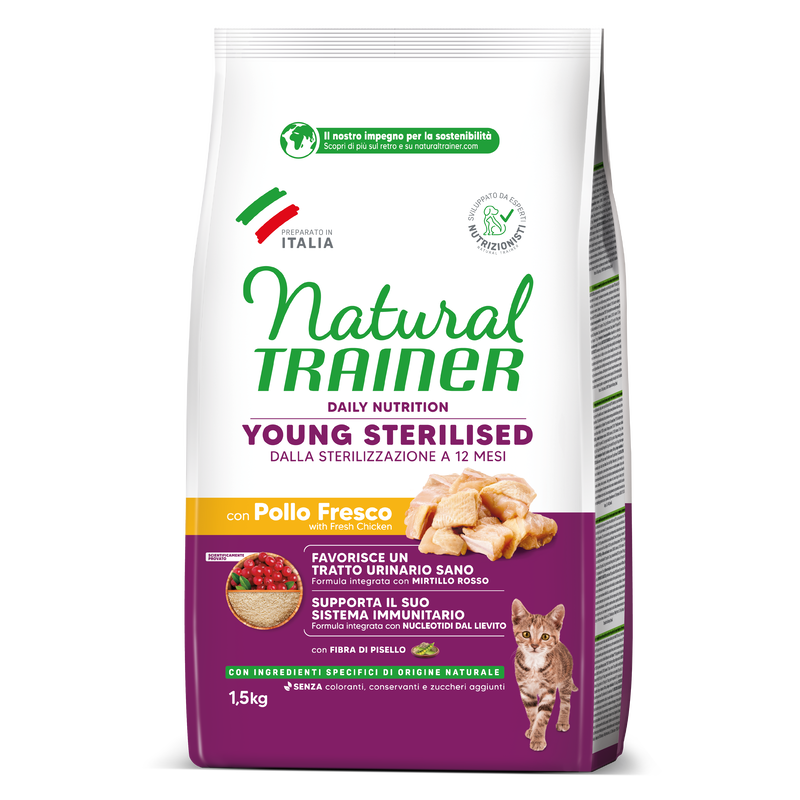 Natural Trainer Cat Young con Pollo 1,5 kg
