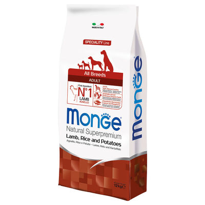 Monge Natural Superpremium Monoprotein Dog Adult Agnello con Riso e Patate 12 kg