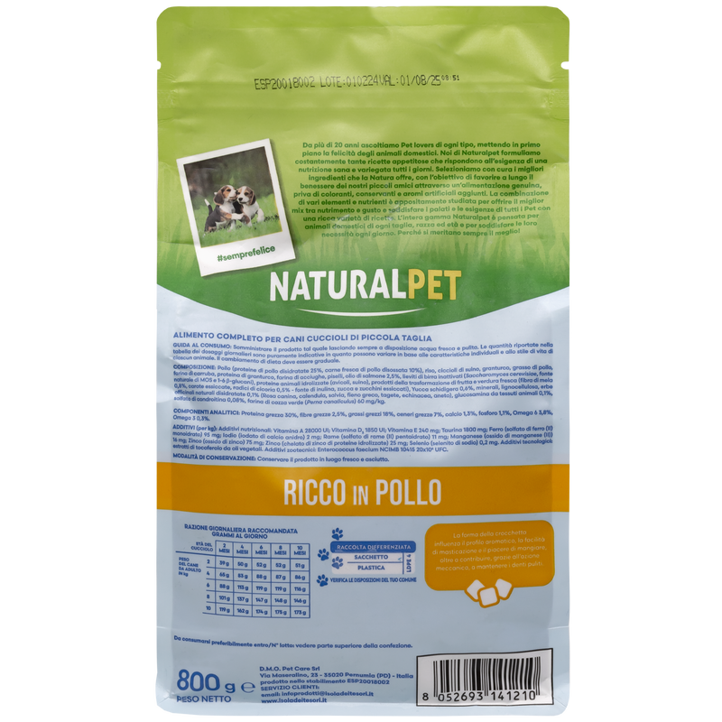 Naturalpet Prime Orme Puppy Mini ricco in Pollo 800gr