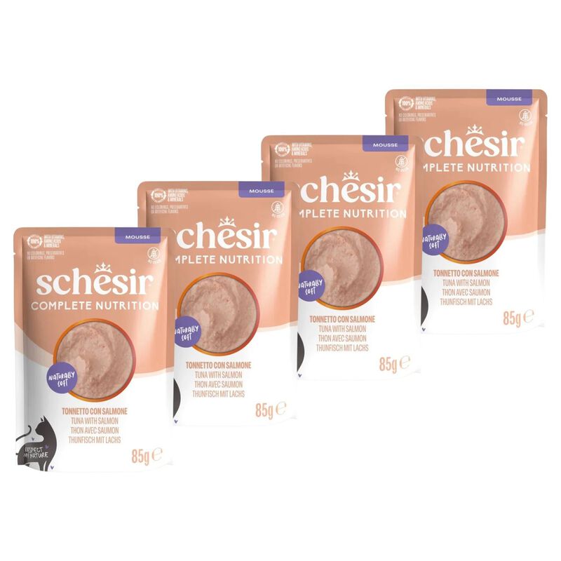 Schesir Complete Nutrition Mousse per gatti sterilizzati Tonnetto e Salmone 85 gr