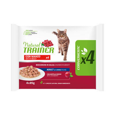 Natural Trainer Cat Adult Manzo 4x85 gr