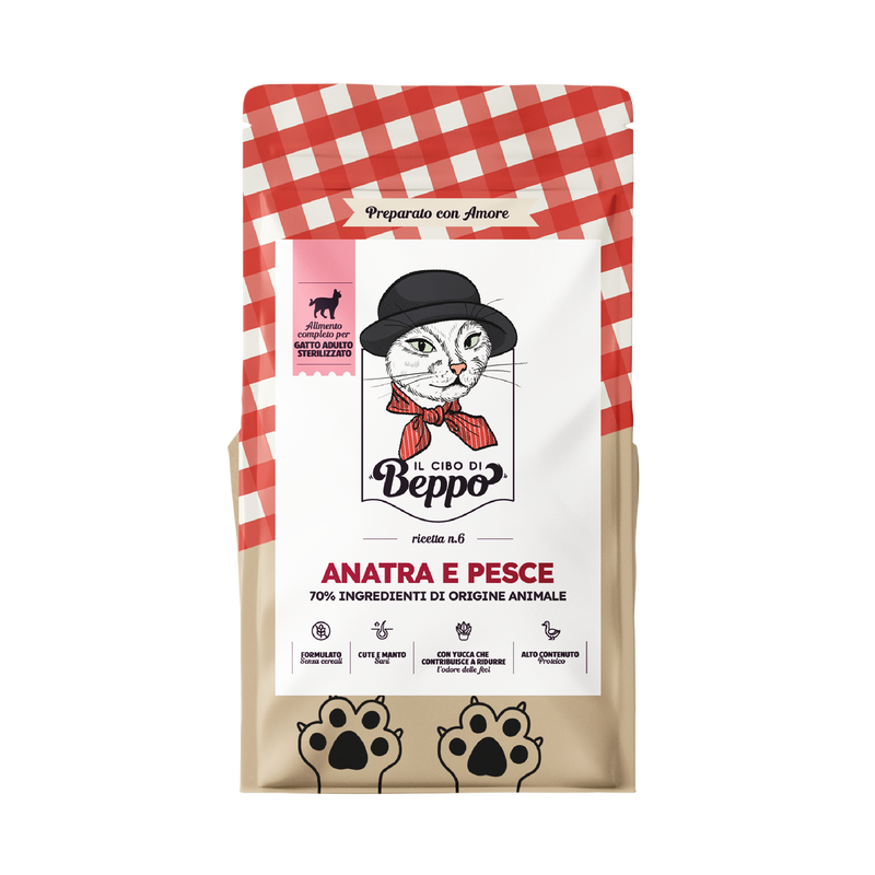 Il Cibo di Beppo Cat Steril Anatra e pesce 300gr