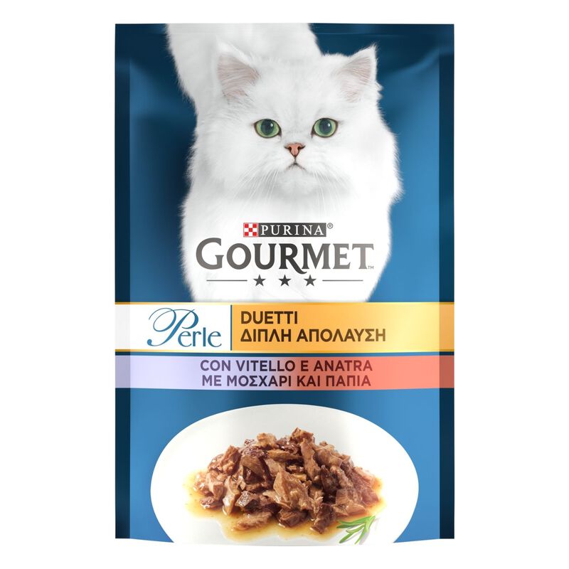 Gourmet Perle Duetti Cat Adult con Vitello e Anatra 85 gr