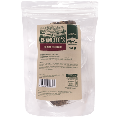 Crancito's Dog Adult Polmoni di bufalo essiccati 40 gr