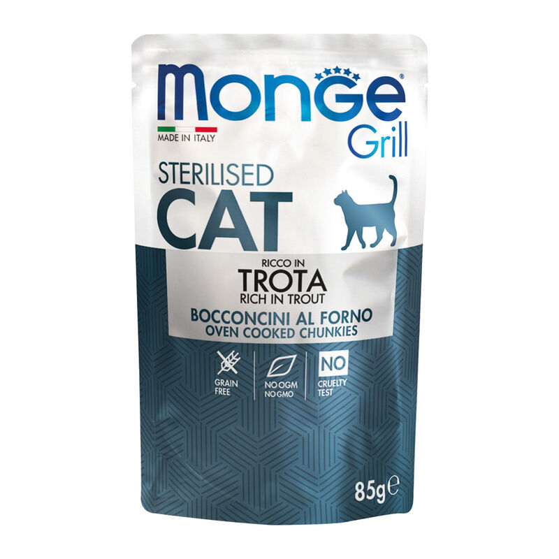 Monge Grill sterilizzati Bocconcini in Jelly Ricco di Trota 85 gr