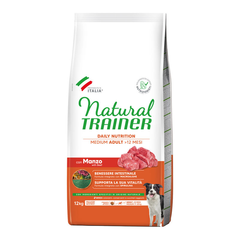 Trainer Natural Dog Medium Adult Manzo e Riso 12 kg