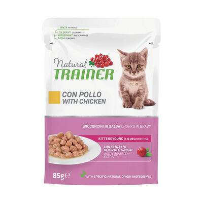 Natural Trainer Cat Kitten&Young Pollo 85 gr