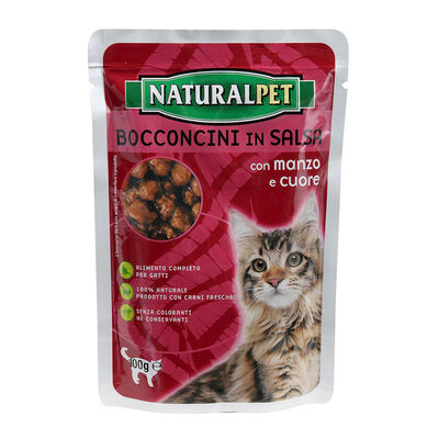 Naturalpet Cat Adult Bocconcini 100 Gr manzo e cuore