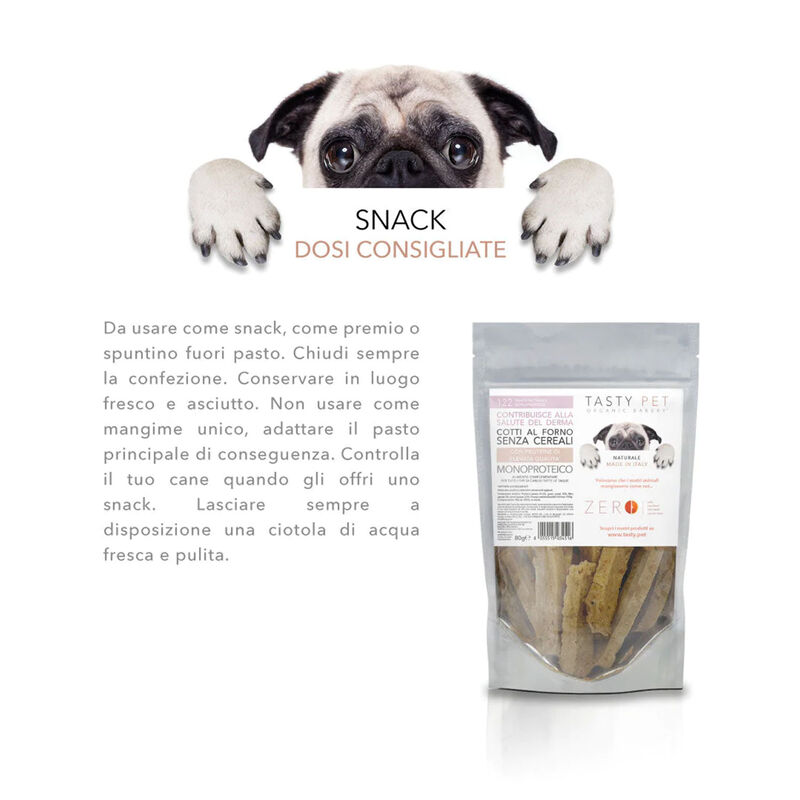 Tasty Pet Dog Adult Snack Training Maiale 80 gr