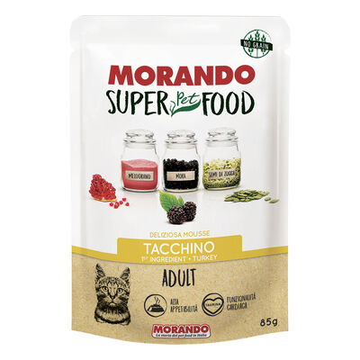 Morando SuperPetFood Cat Adult mousse con Tacchino 85 gr