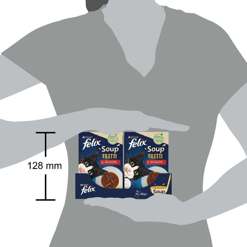 Felix Soup Cat Adult Filetti Manzo Pollo e Agnello 6 pz x 48 gr