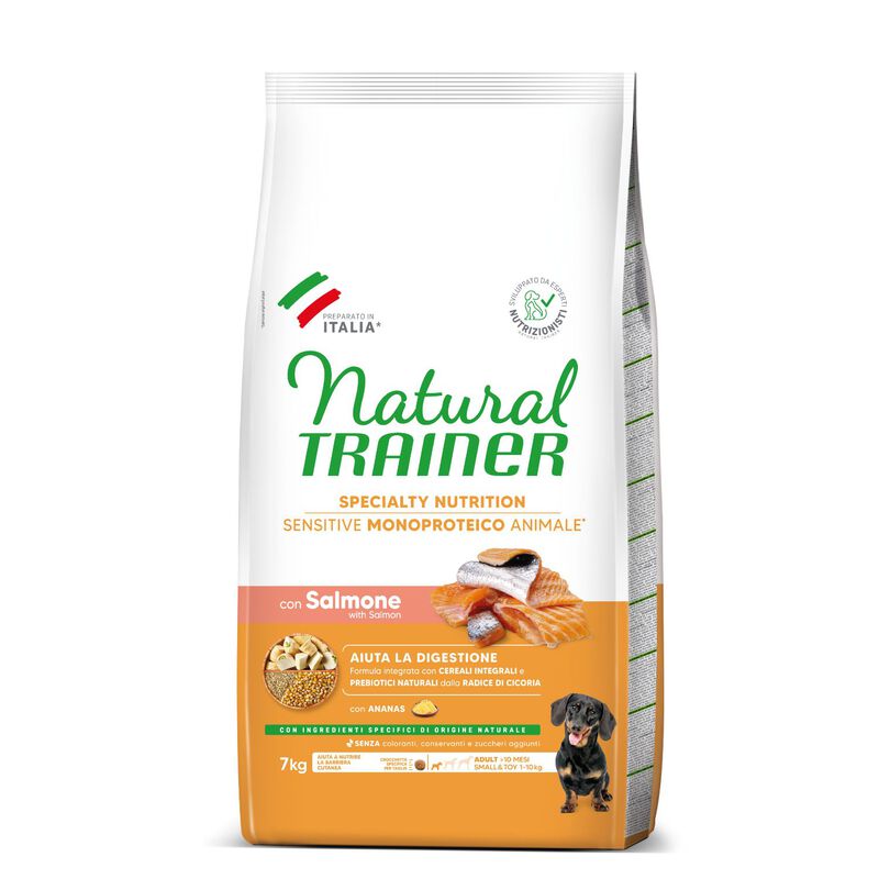 Natural Trainer Dog Adult Mini Sensitive Gluten Free con Salmone 7 kg