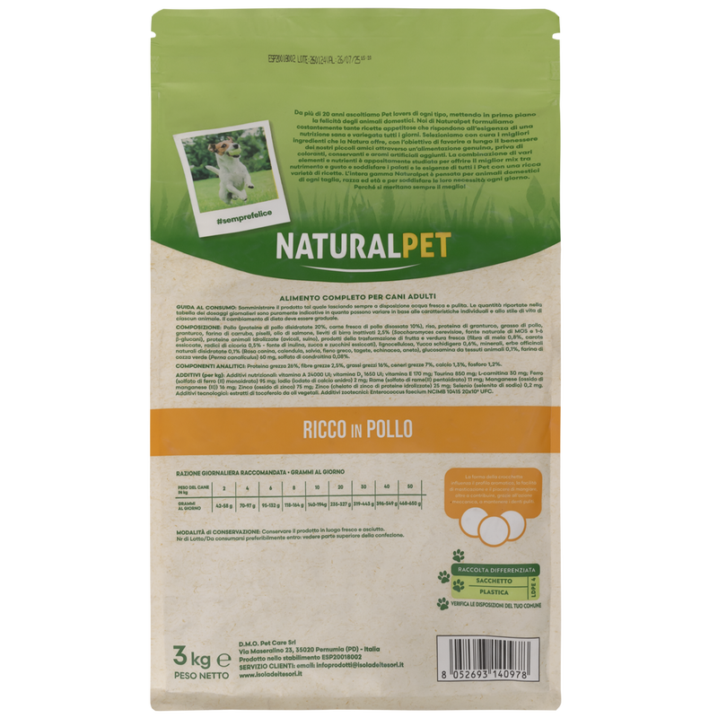 Naturalpet Dog Adult All Breed Ricco in Pollo 3 kg