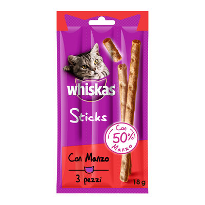 Whiskas Cat Adult Stick Manzo 3 pz 18 gr