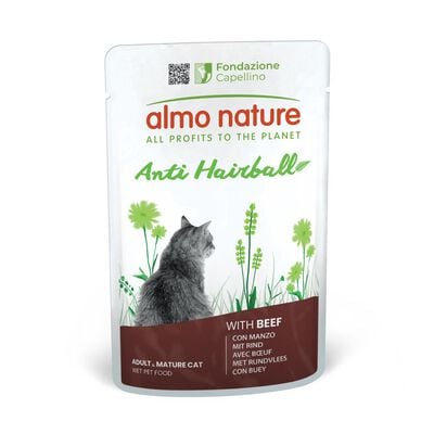 Almo Nature Anti Hairball Cat Adult con Manzo 70 gr