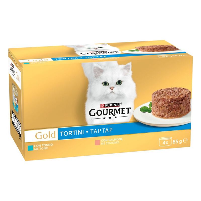 Gourmet Gold Cat Multipack con Tortini al Salmone e Tonno 4pz x 85 gr